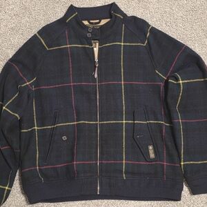 Ralph Lauren Dark Blue Checkered Bomber Jacket